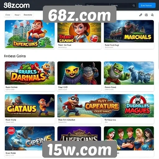 Variedade de categorias de jogos em 68z.com